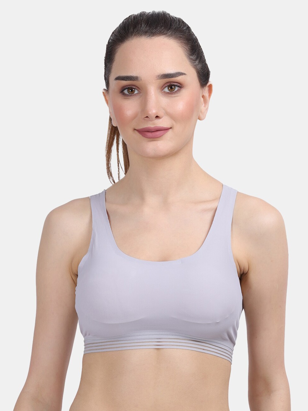 

Amour Secret Grey Lightly Padded Sports Bra S911_Gry