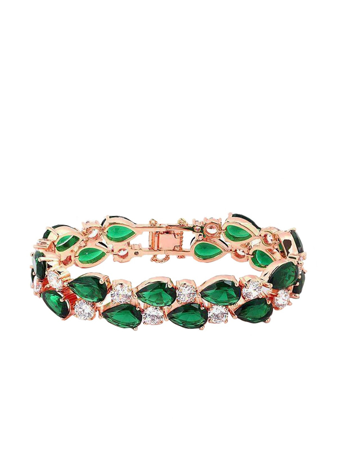 

Jewels Galaxy Women Green Bracelet, Rose gold