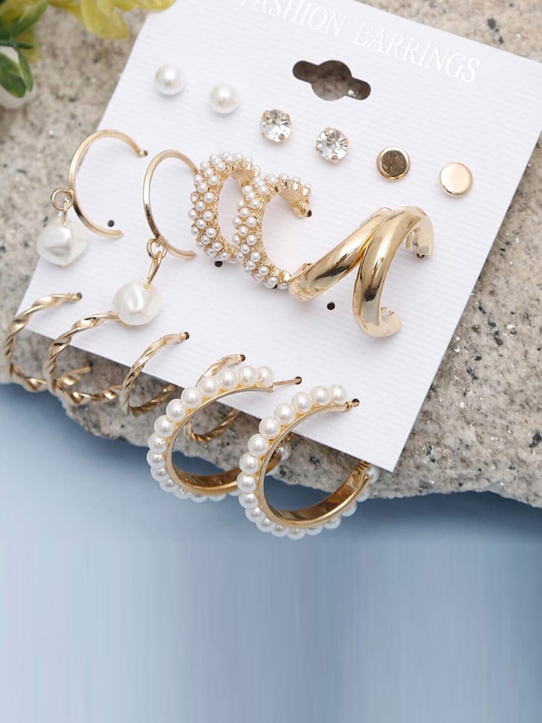 

Jewels Galaxy Gold-Toned Circular Studs Earrings