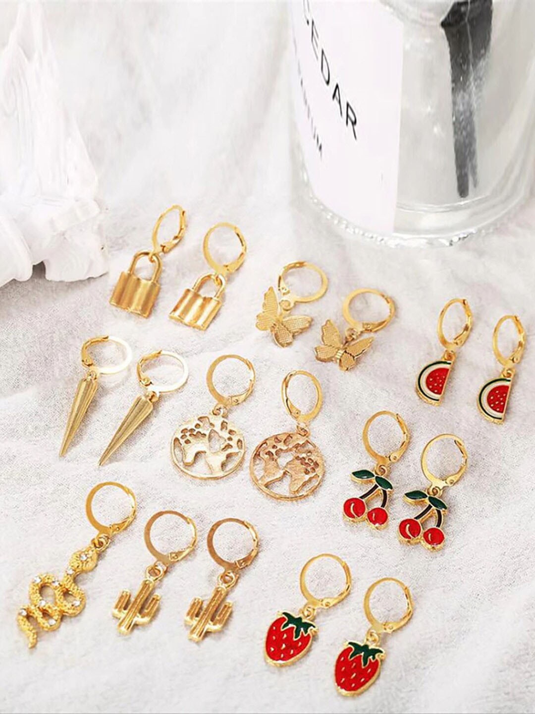

Jewels Galaxy Gold-Toned & Red Circular Studs Earrings