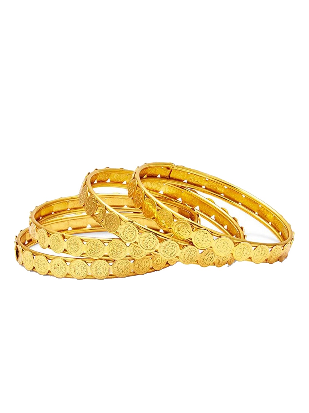 

Jewels Galaxy Set Of 4 Gold-Plated Coinage Collection Bangle
