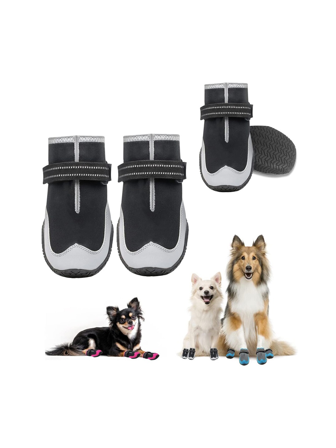 

PAWCHIE Black Patterned Dog Shoes