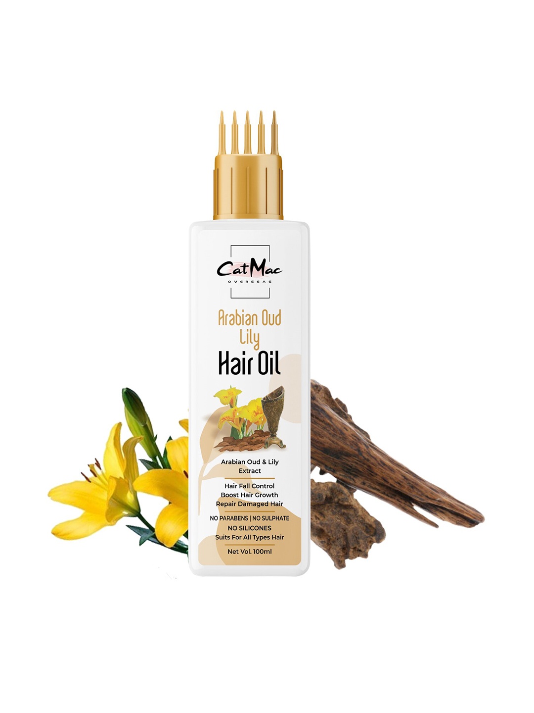 

CatMac Arabian Oud Lily Hair Oil with Kalonji & Shikakai To Boost Hair Growth - 100 ml, White