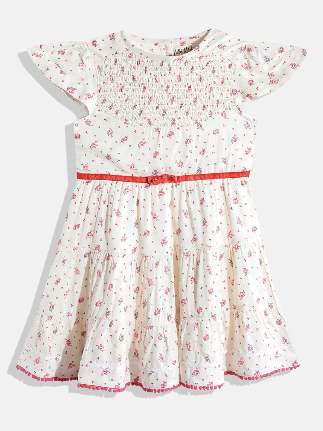 

Bella Moda girls White & Red Floral Dress