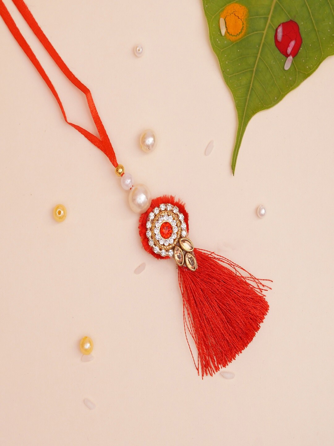 

The Magic Wand Boys Red & White Tasseled Rakhi