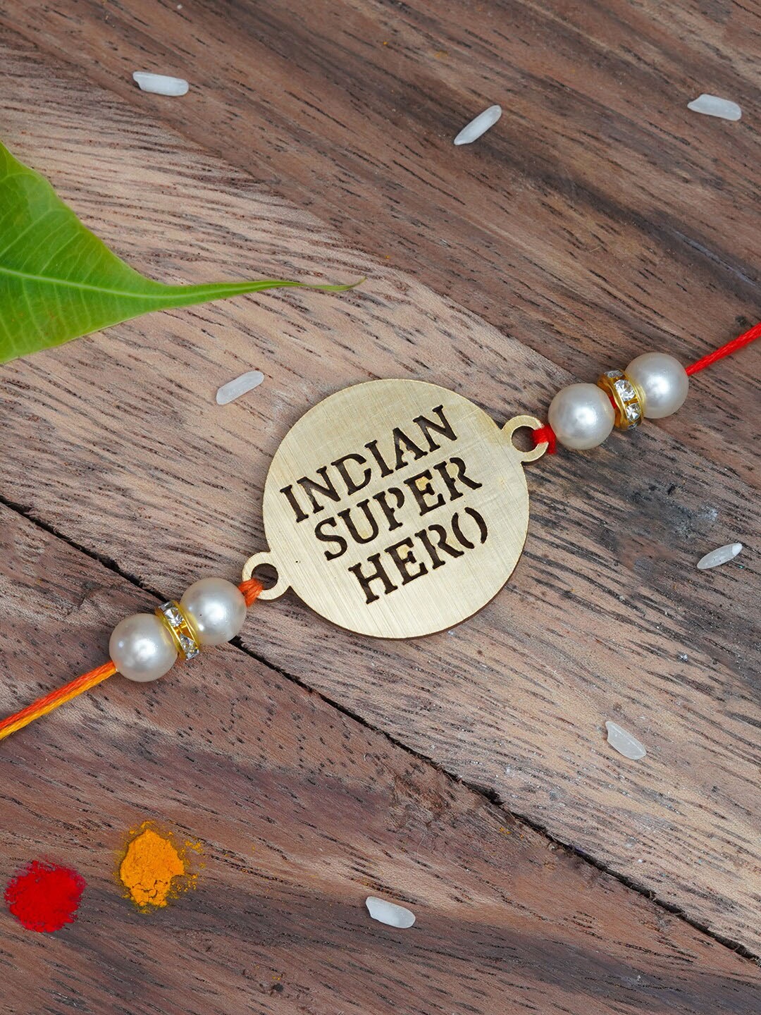 

The Magic Wand Boys Gold-Toned and Orange Rakhi