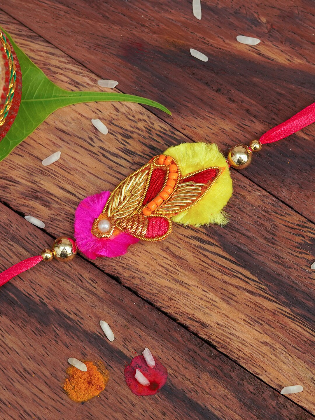 

The Magic Wand Boys Pink & Yellow Beaded Rakhi