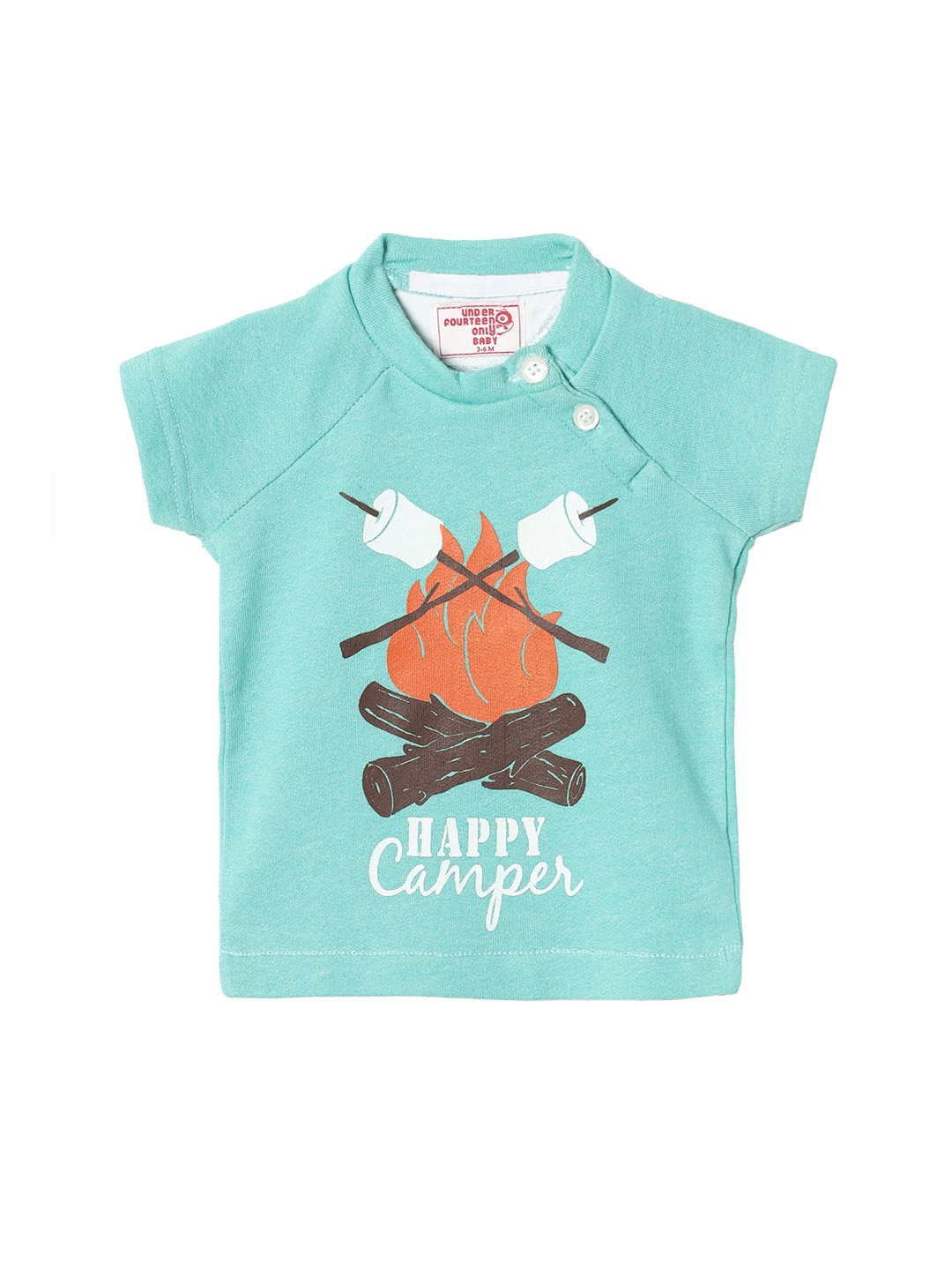 

UNDER FOURTEEN ONLY Boys Green Printed T-shirt