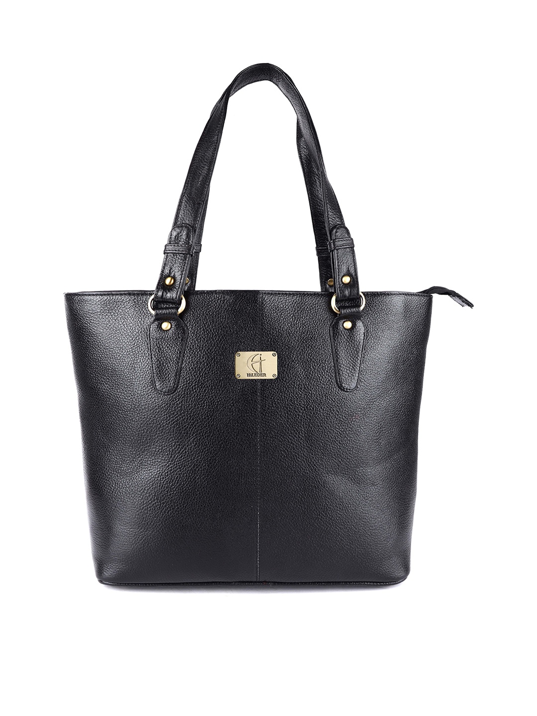 

HiLEDER Pure Leather Spacious Shopper Bag, Black