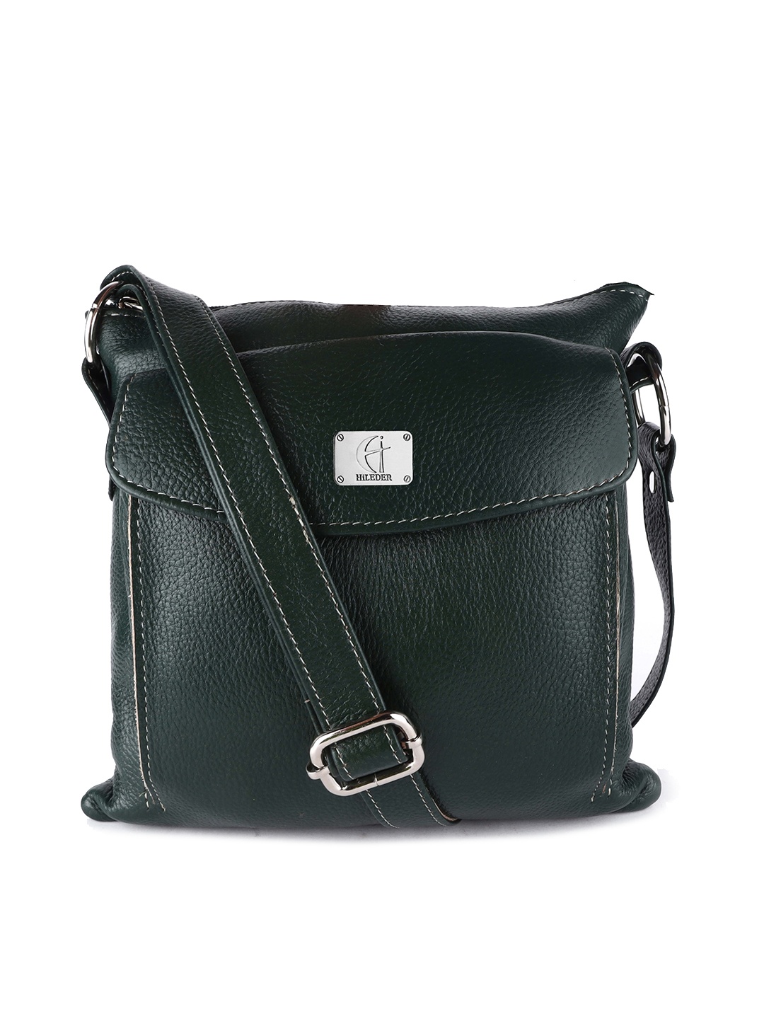 

HiLEDER Women Pure Leather Structured Sling Bag, Green