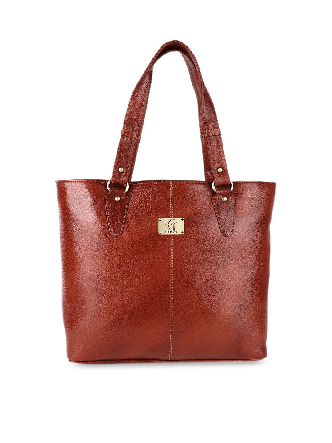 

HiLEDER Pure Leather Spacious Shopper Bag, Tan