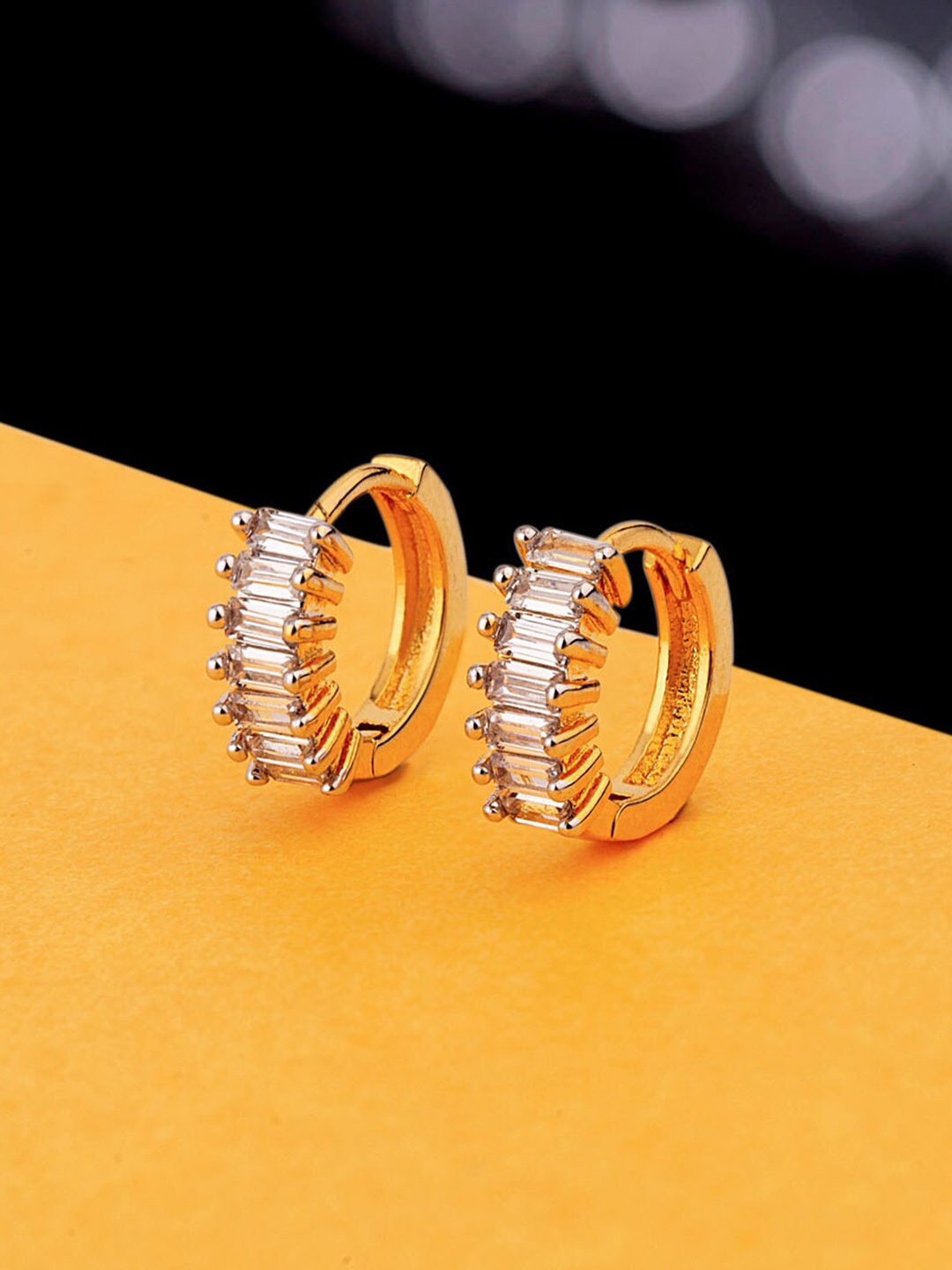 

Voylla Gold-Toned Contemporary Hoop Earrings