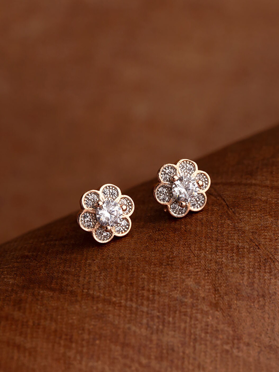 

Voylla Rose Gold-Plated Contemporary Studs Earrings