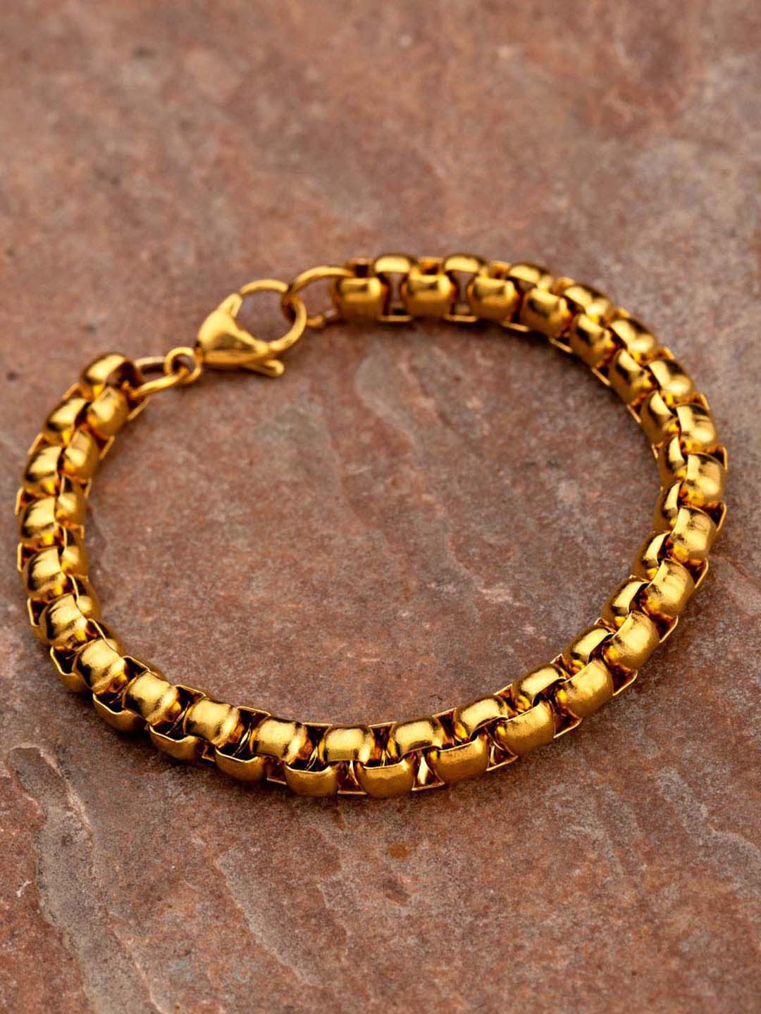 

Dare by Voylla Men Gold-Toned Gold-Plated Link Bracelet