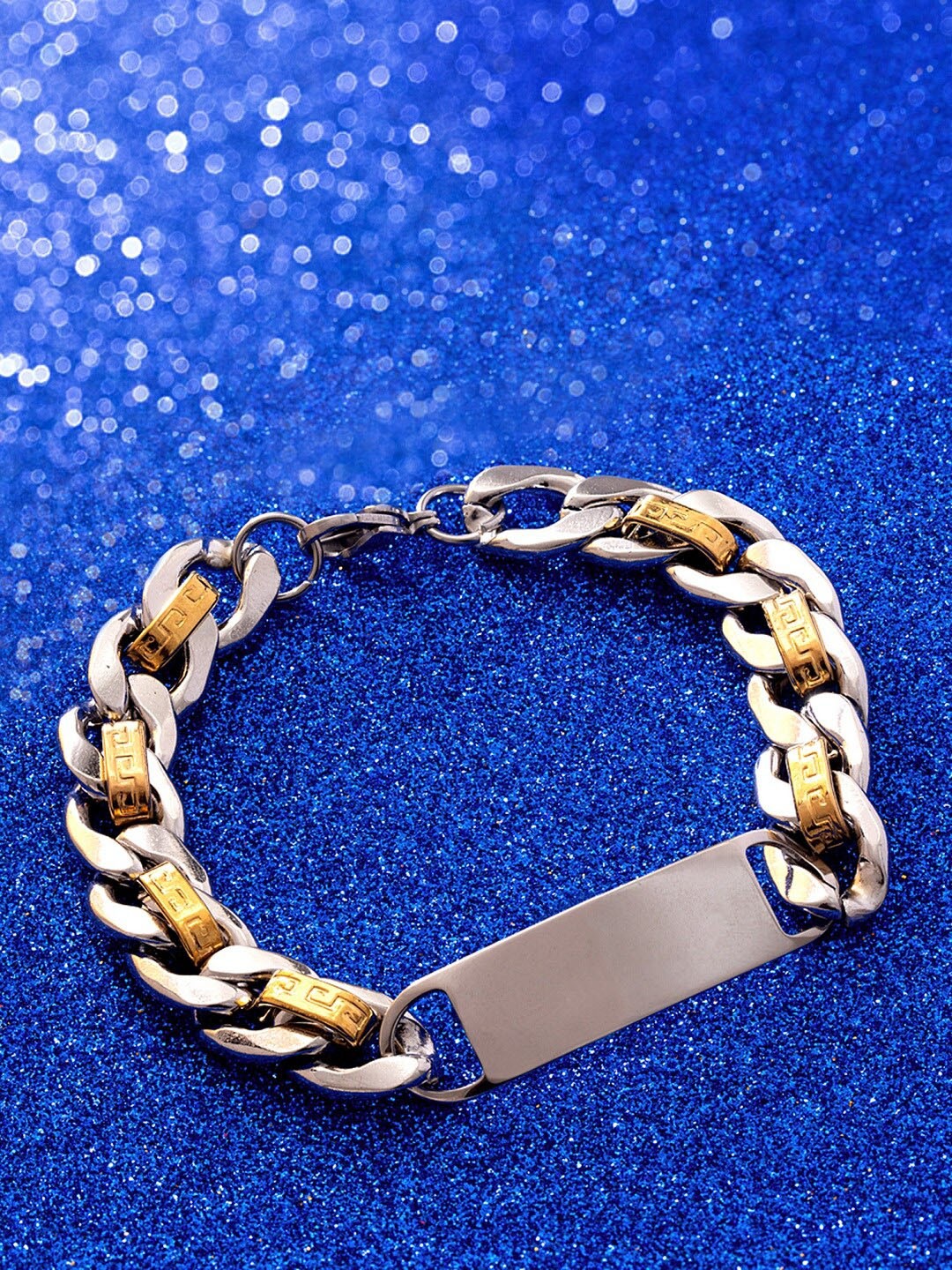 

Dare by Voylla Men Silver-Toned & Gold-Toned Link Bracelet