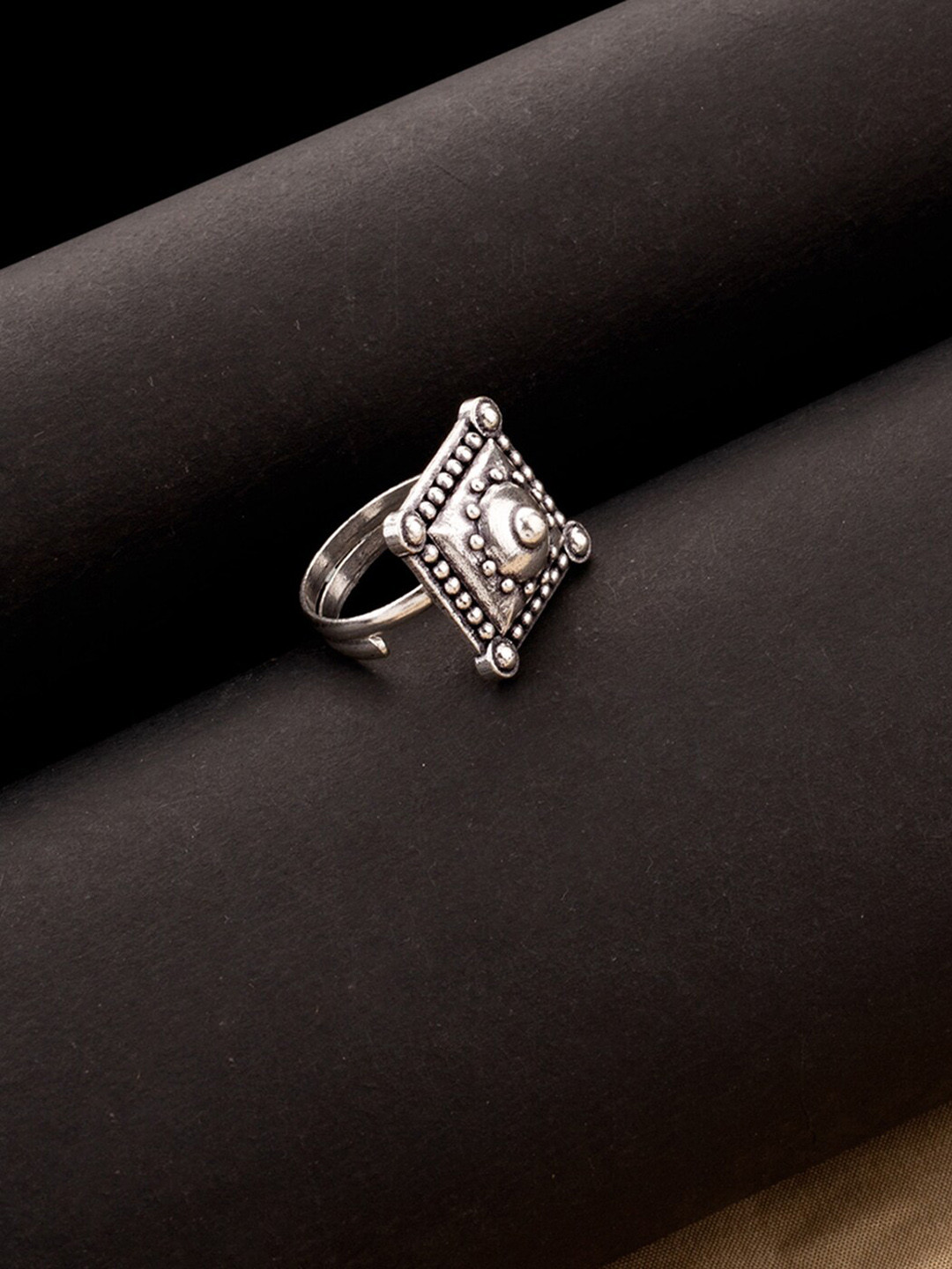 

Voylla Silver-Plated Square Statement Ring
