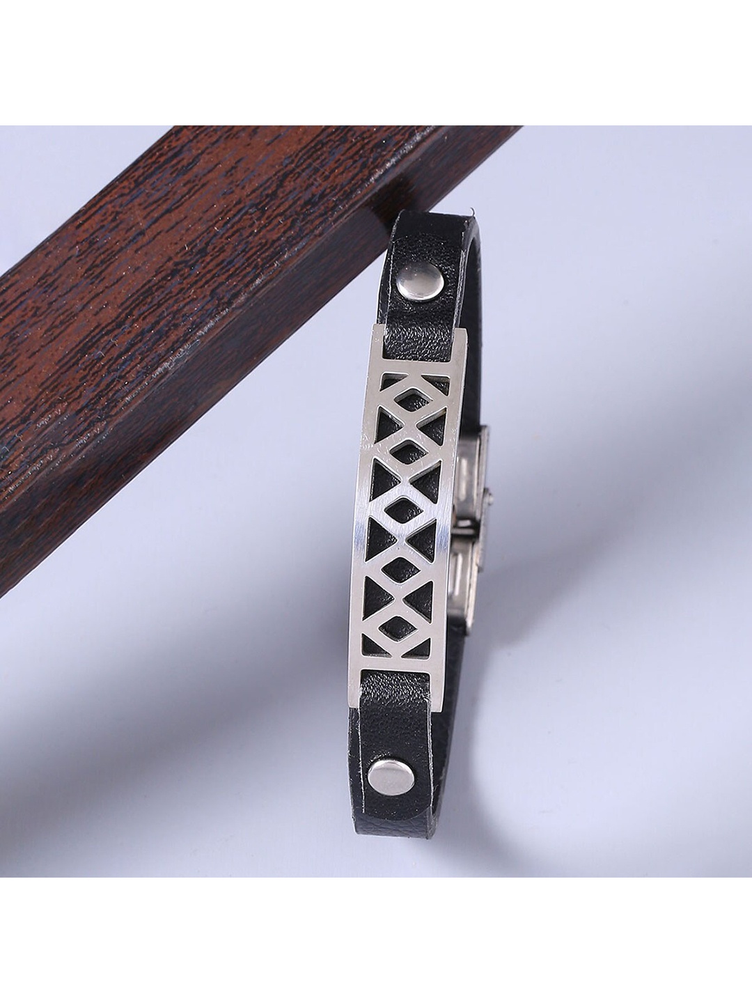 

Dare by Voylla Men Silver Embellished Bracelet