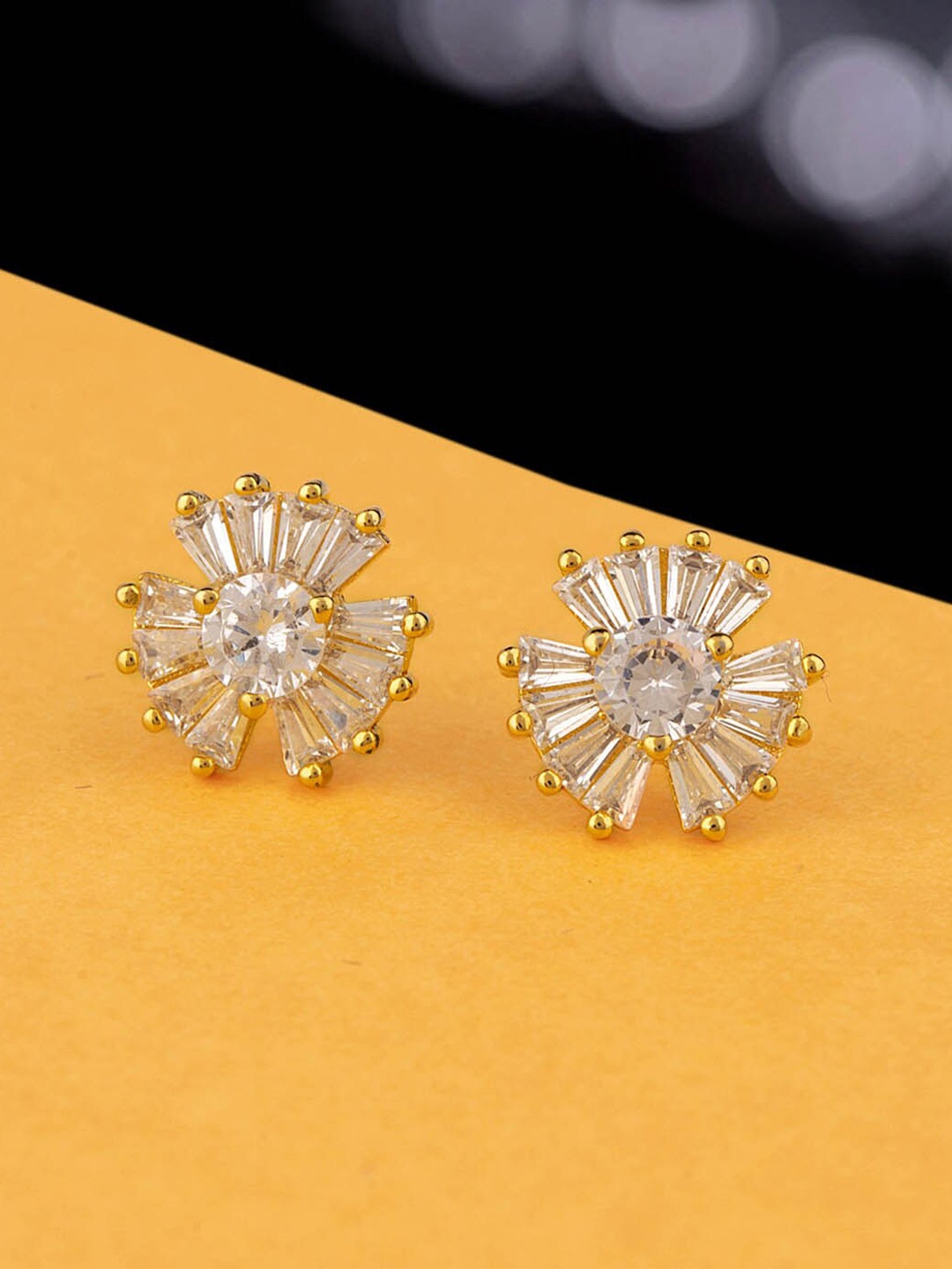 

Voylla Women Gold-Plated Gold Contemporary Studs Earrings