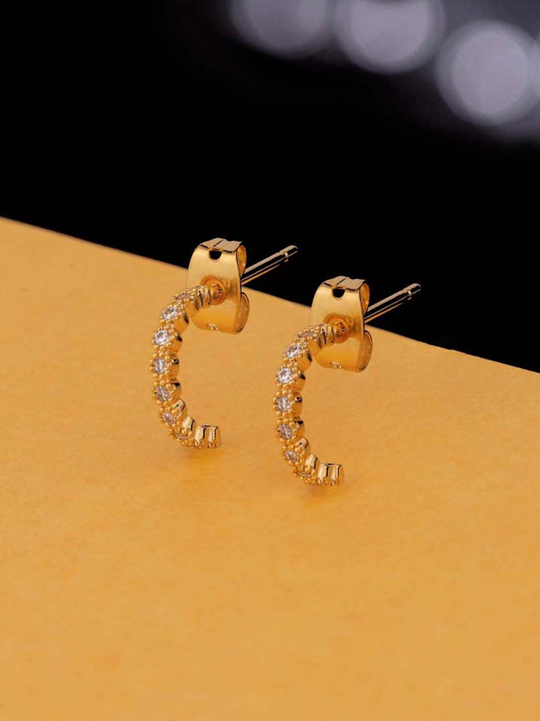 

Voylla Women Gold-Plated Gold Contemporary Studs Earrings