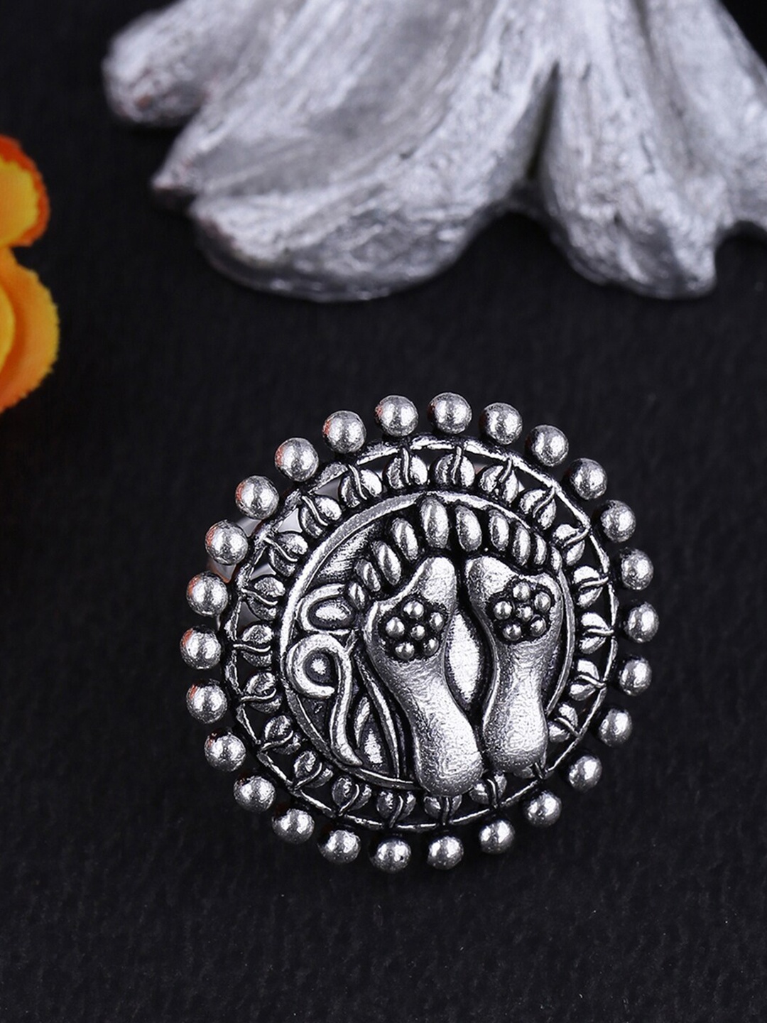 

Voylla Oxidised Silver-Plated Moksha Mythology Inspired Adjustable Finger Rings
