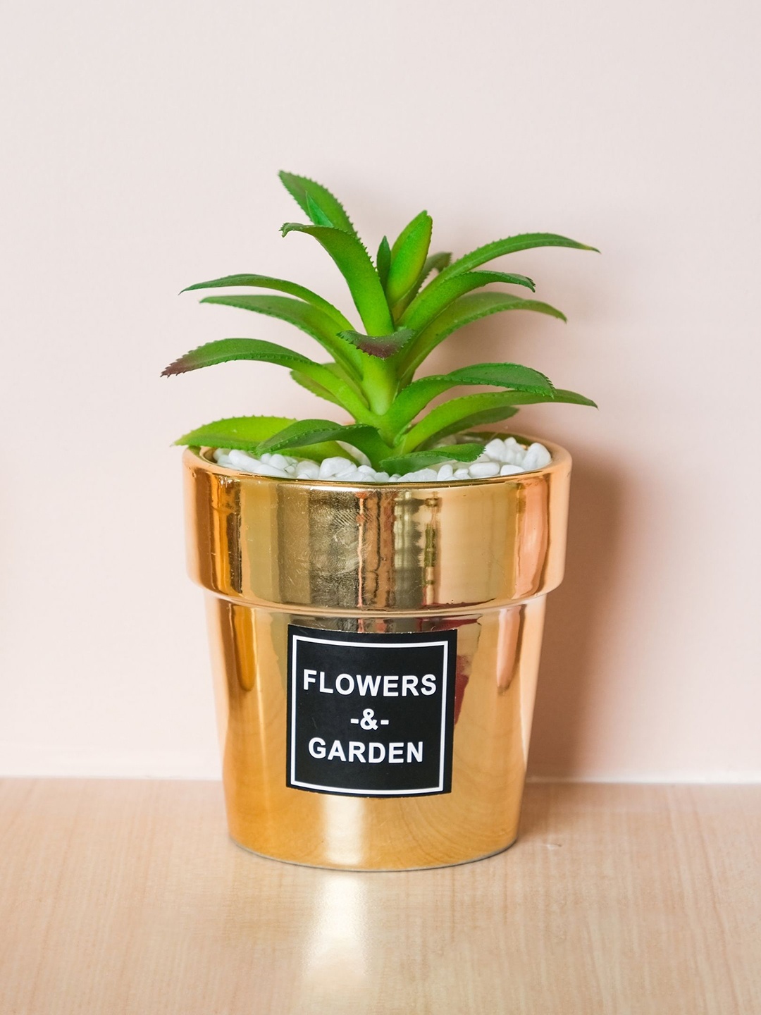 

Nestasia Green & Gold Artificial Succulent Pot