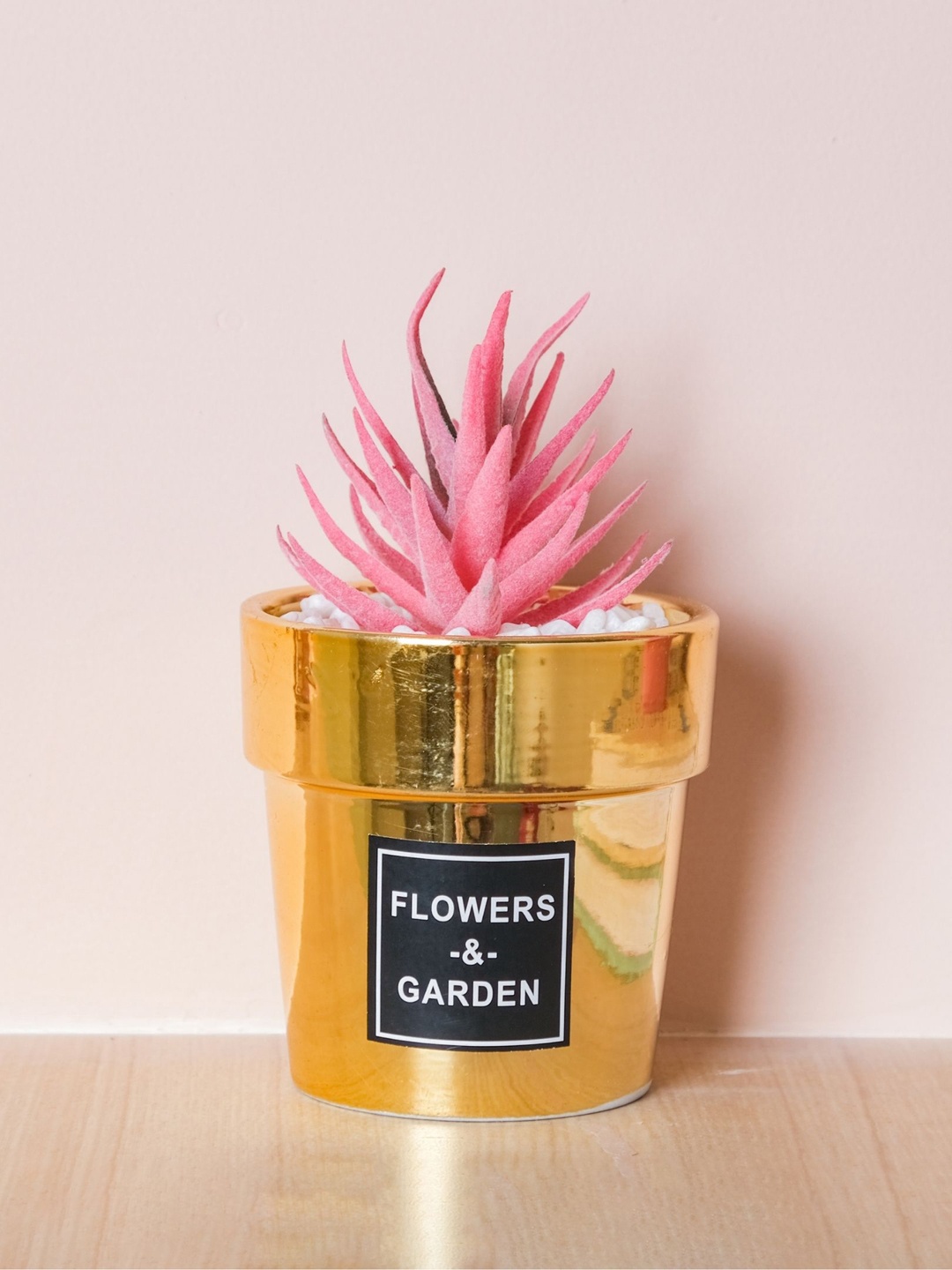 

Nestasia Gold-Toned & Pink Faux Succulent Pot