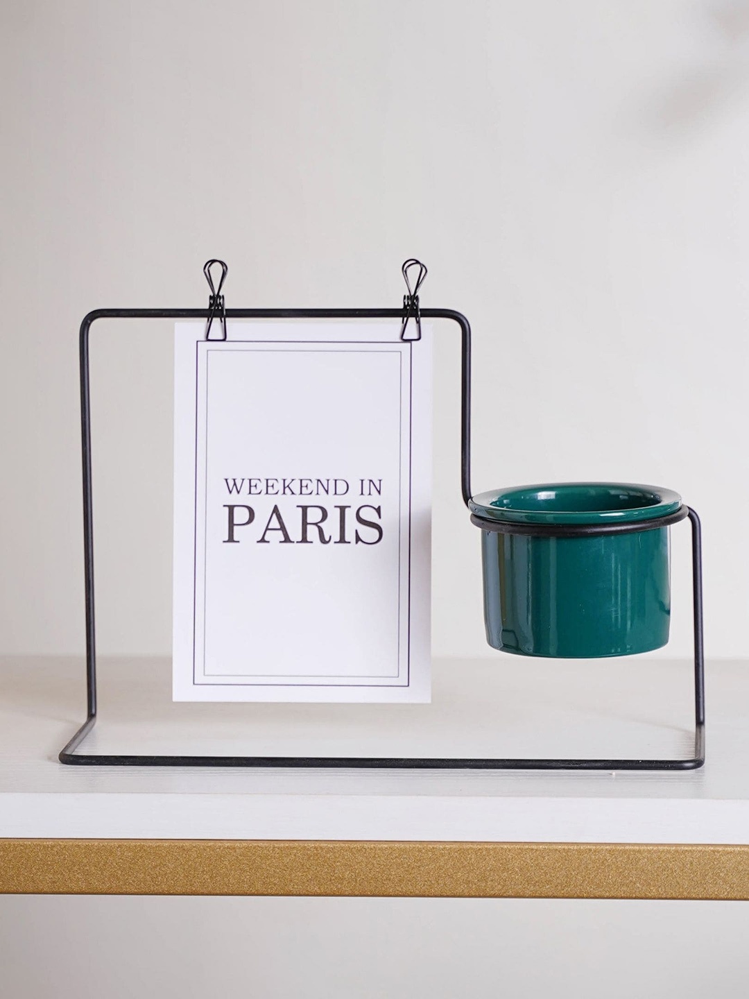 

Nestasia Green and Black Decorative Stand Clay Pot