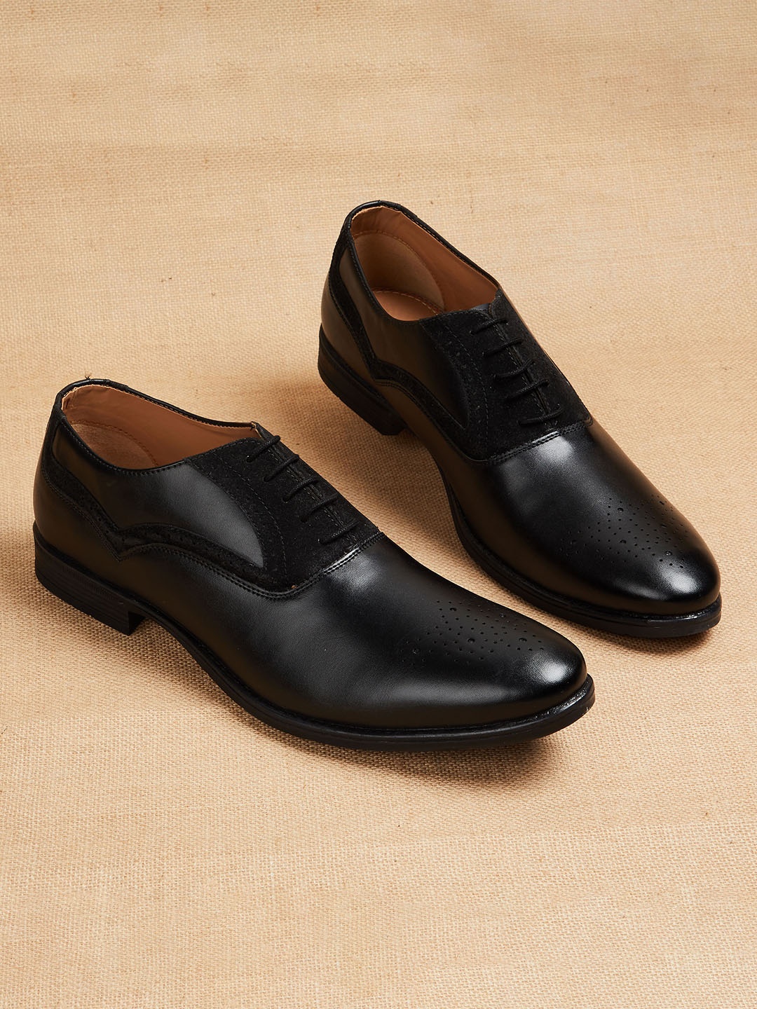 

CODE by Lifestyle Men Black Solid Formal Oxfords