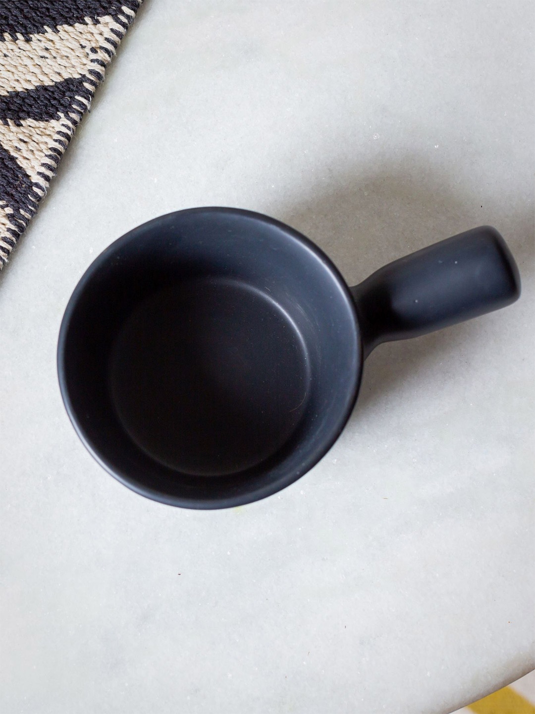 

JASMEY HOMES Black Dishwasher & Microwave Safe Ceramic Serving Bowl with Handle