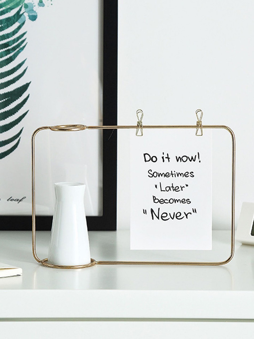 

Nestasia White & Gold-Toned Solid Ceramic Planter With Stand