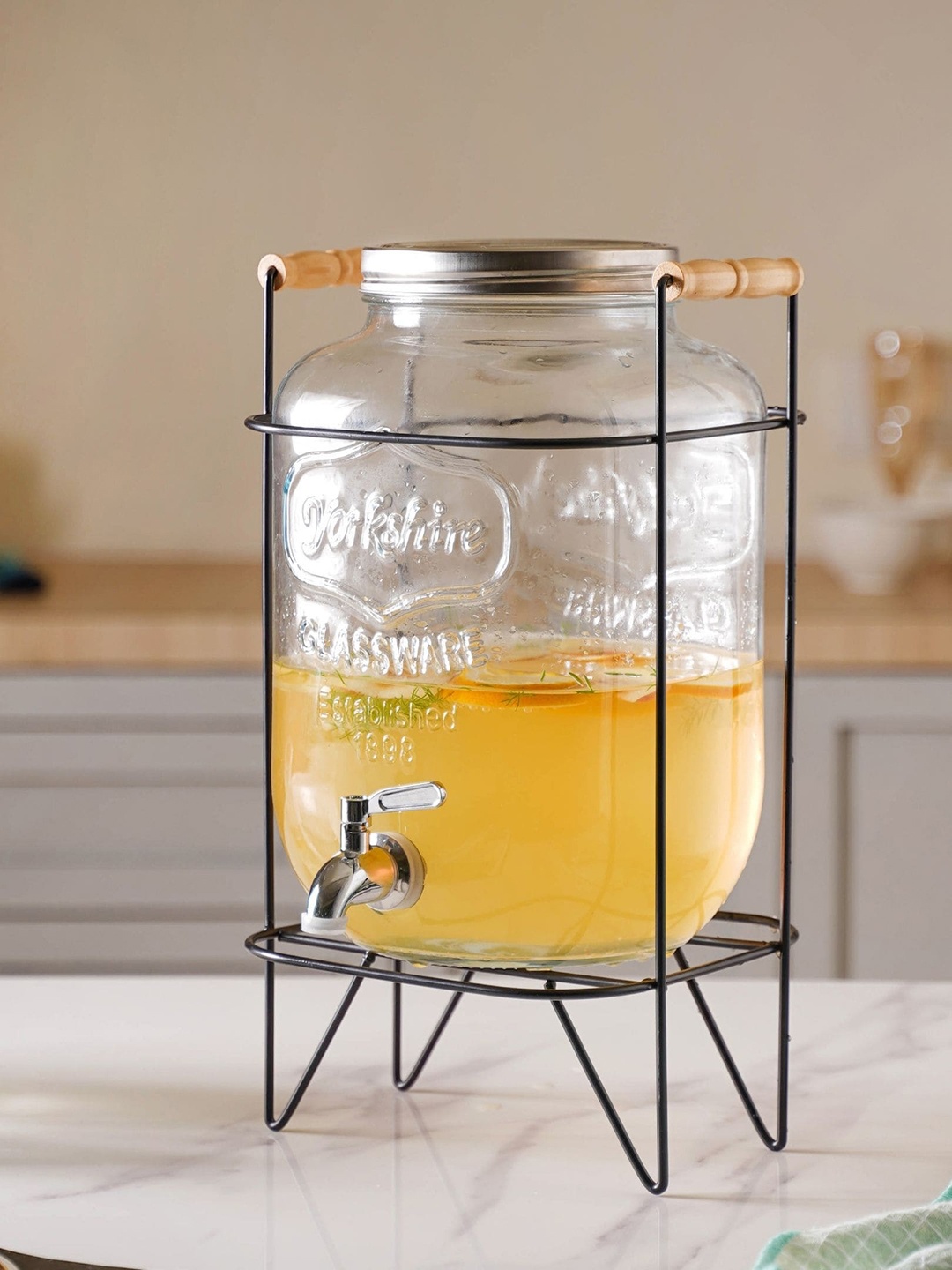 

Nestasia Black & Transparent Solid Drink Dispenser With Stand