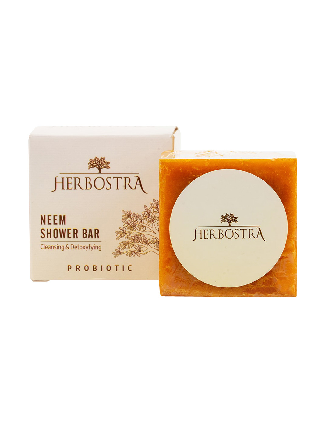 

Herbostra Probiotic Cleansing & Detoxifying Neem Shower Bar with Aloe Vera - 125 ml, Orange