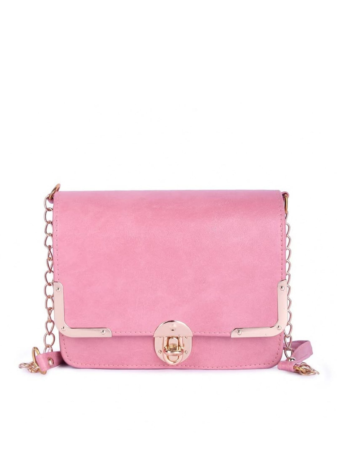 

DN Creation Pink Textured PU Structured Sling Bag