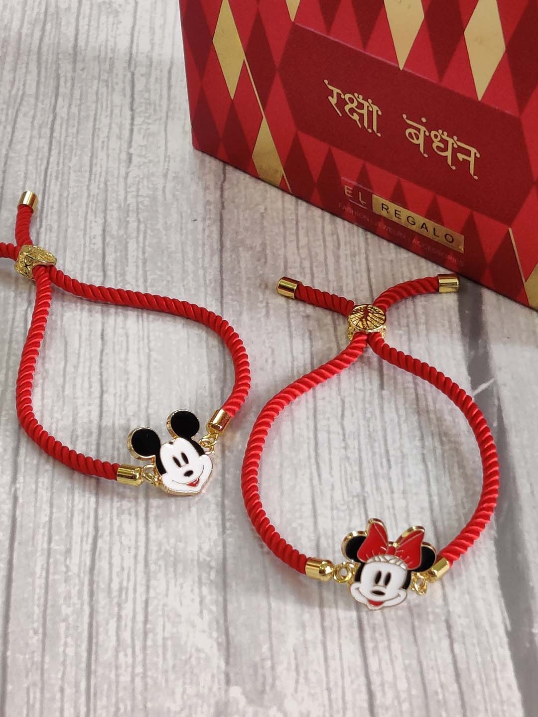 

EL REGALO Kids Set of 2 Red Rakhi