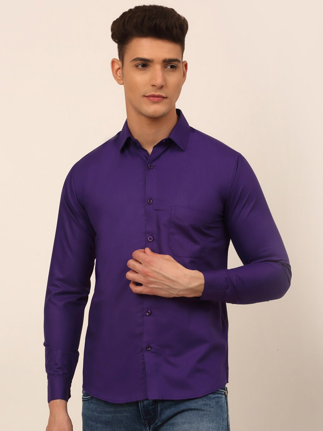 

JAINISH Men Purple Classic Casual Shirt