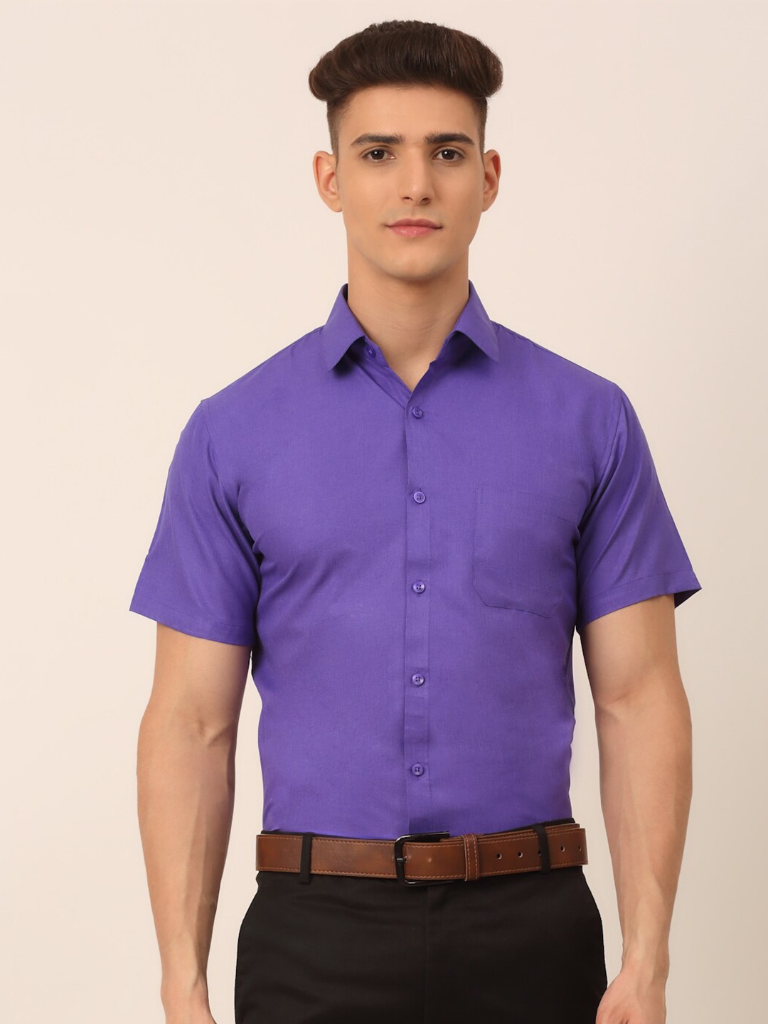 

JAINISH Men Purple Solid Classic Formal Shirt