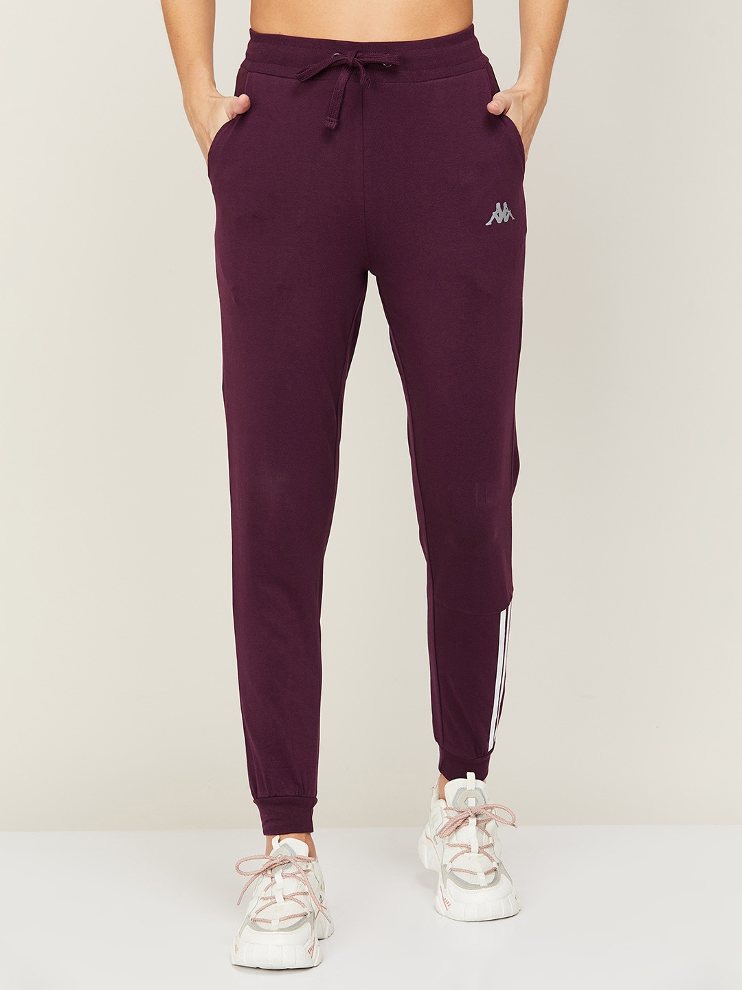 

Kappa Women Purple Solid Cotton Track Pants
