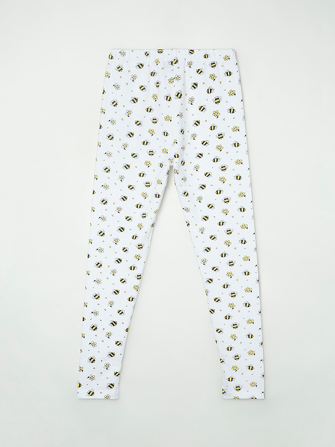 

Fame Forever by Lifestyle Girls White Cotton Printed Ankle-Length Leggings