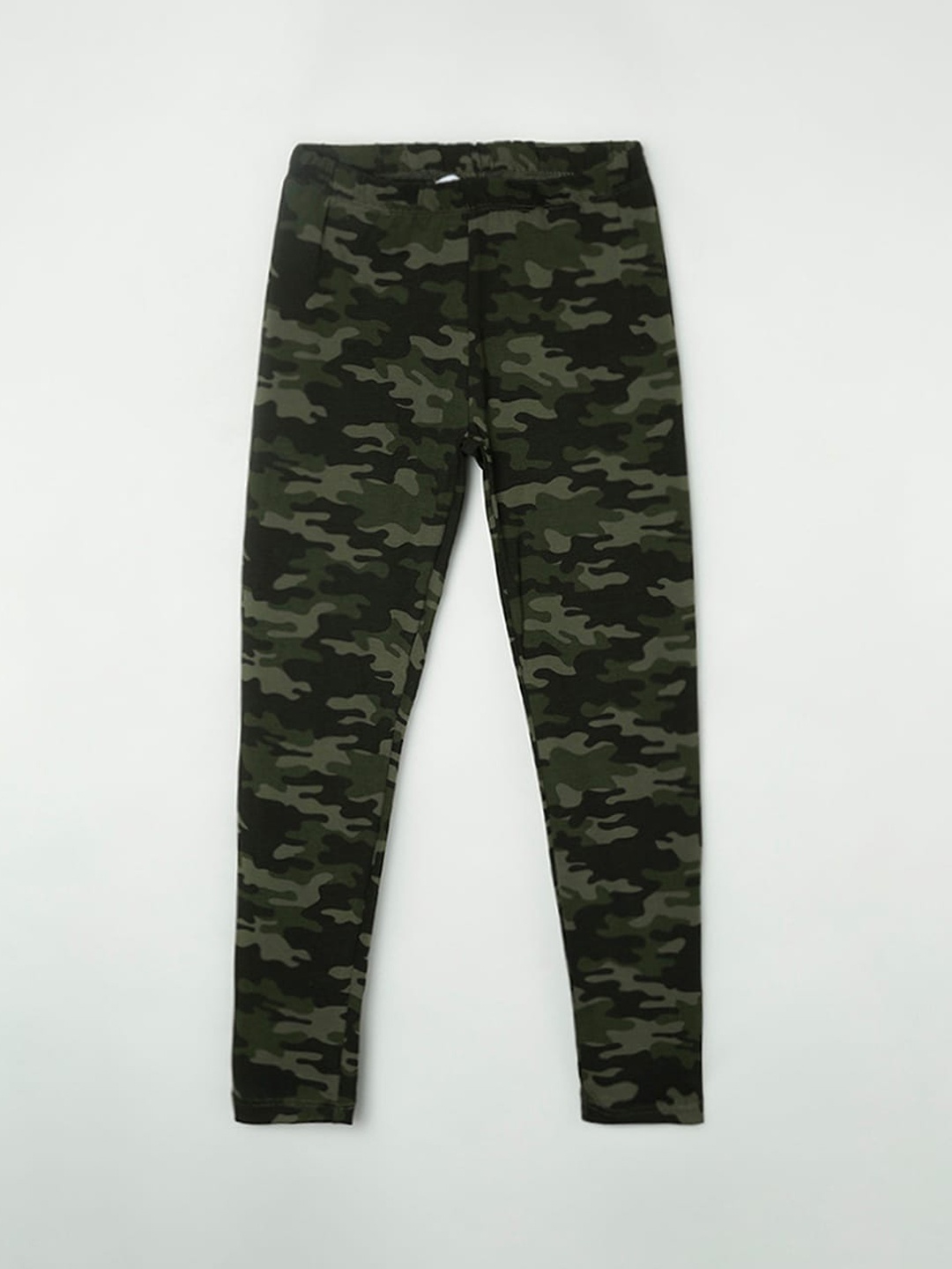 

Fame Forever by Lifestyle Girls Olive Camouflage Printed Ankle-Length Leggings