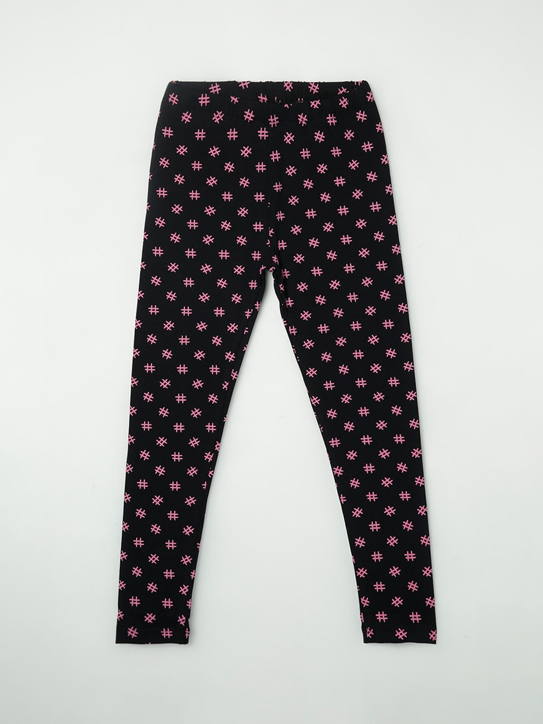 

Fame Forever by Lifestyle Girls Black & Pink Printed Ankle-Length Leggings