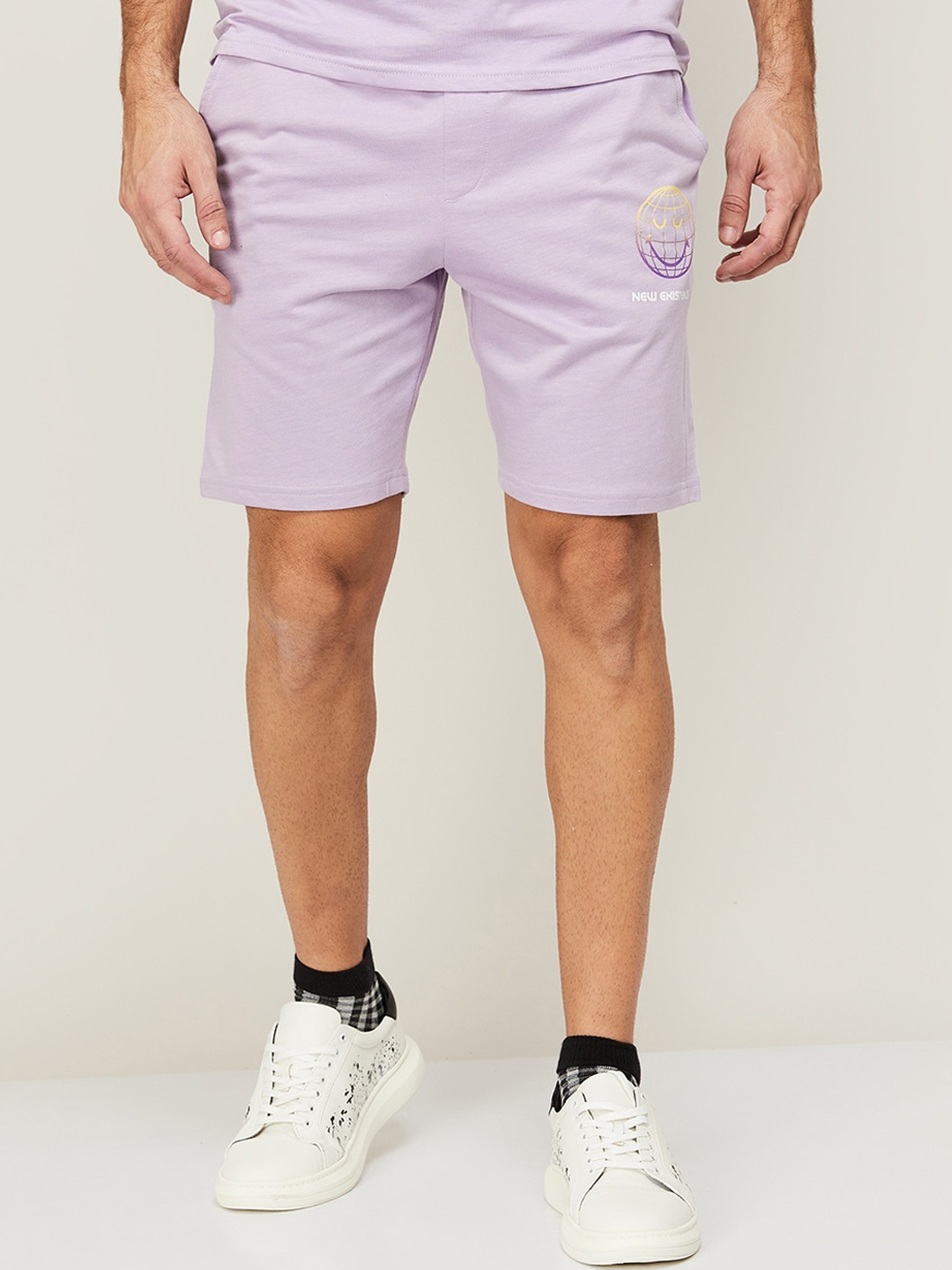 

SmileyWorld Men Purple Solid Cotton Sports Shorts