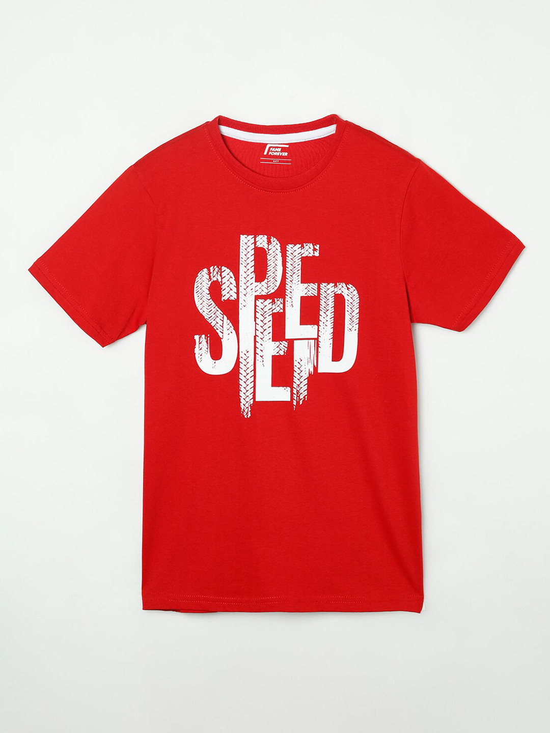 

Fame Forever by Lifestyle Boys Red Typography Printed T-shirt