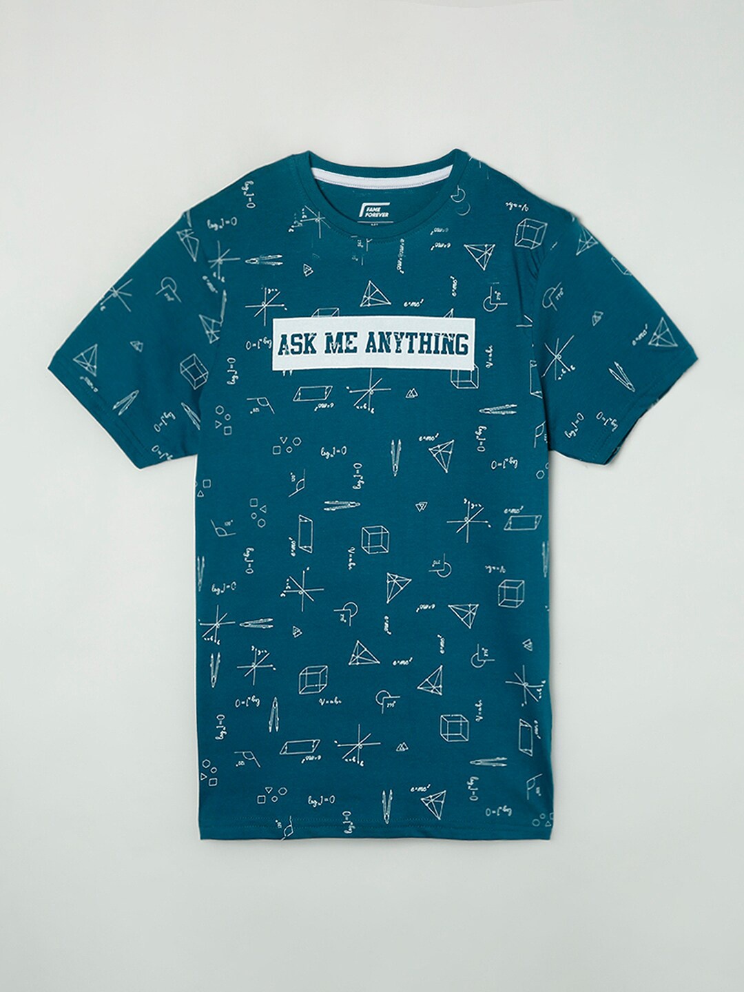 

Fame Forever by Lifestyle Boys Blue Printed Polo Collar T-shirt