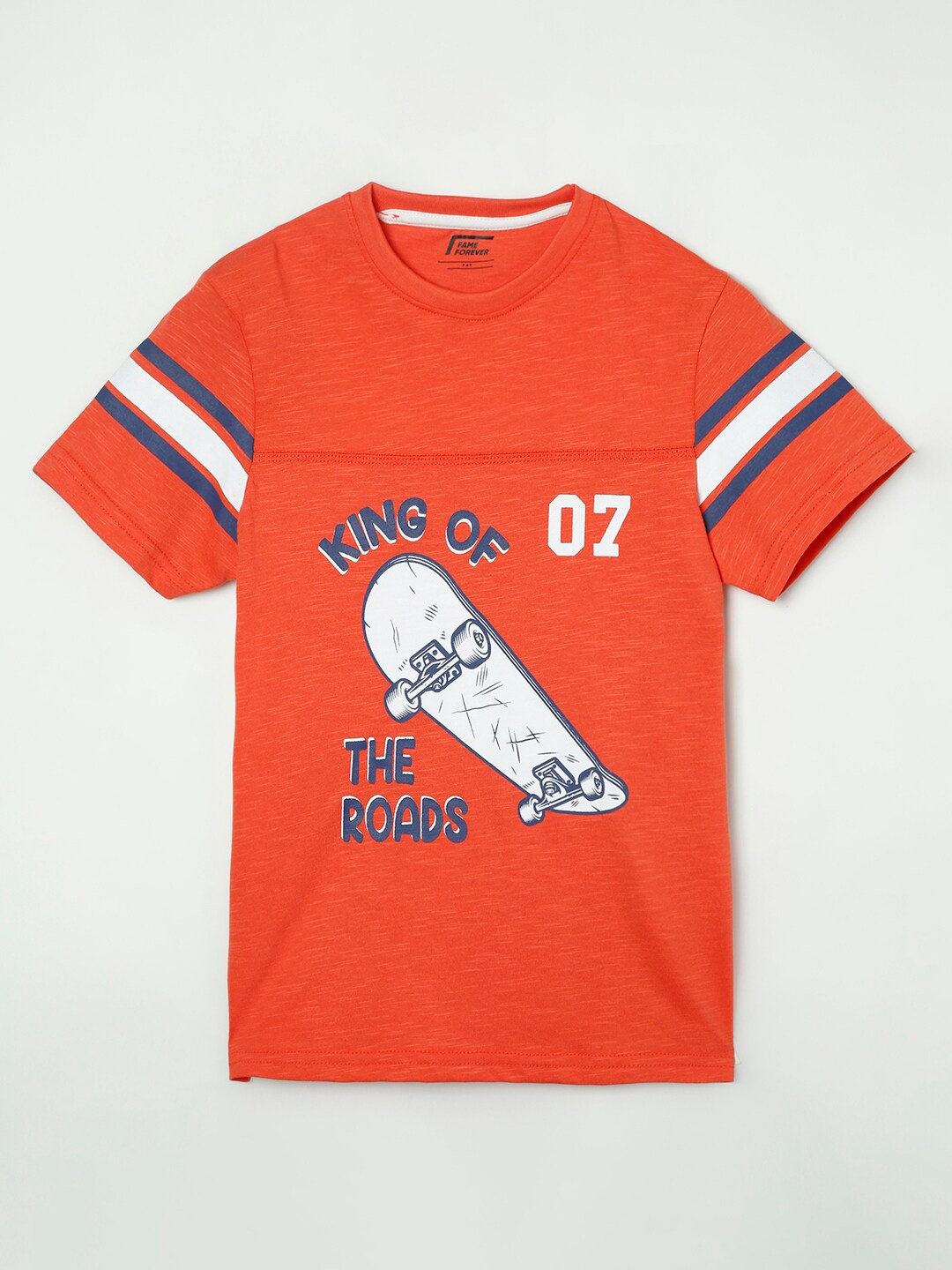 

Fame Forever by Lifestyle Boys Orange Typography Printed T-shirt