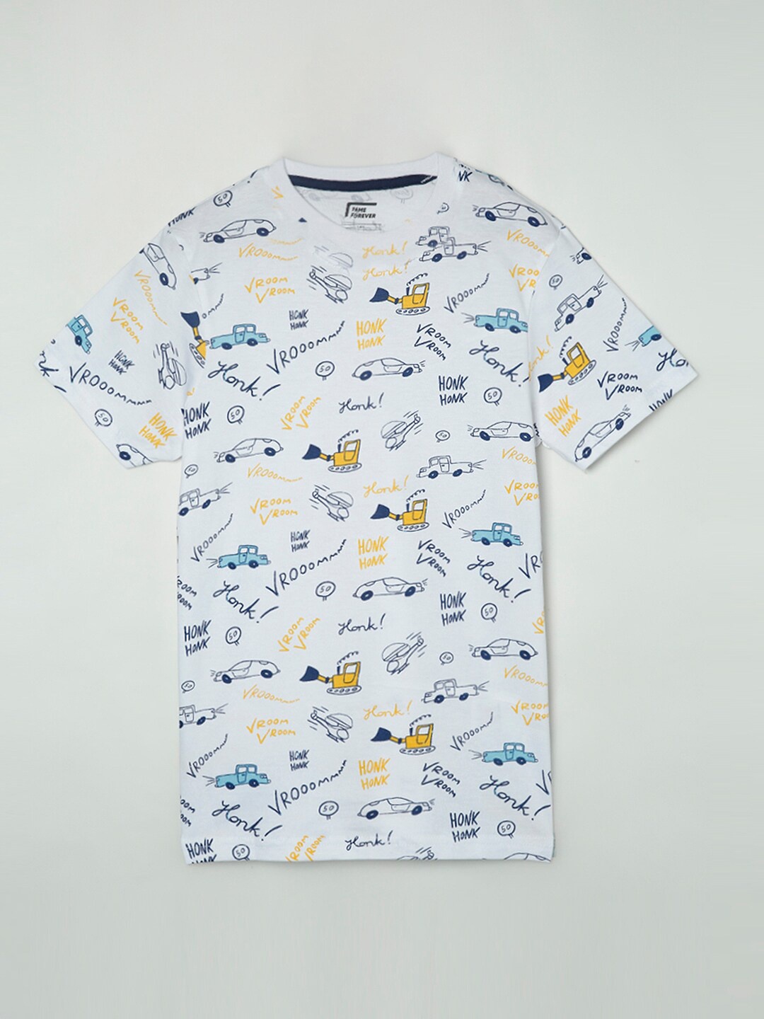 

Fame Forever by Lifestyle Boys White Printed Cotton T-shirt