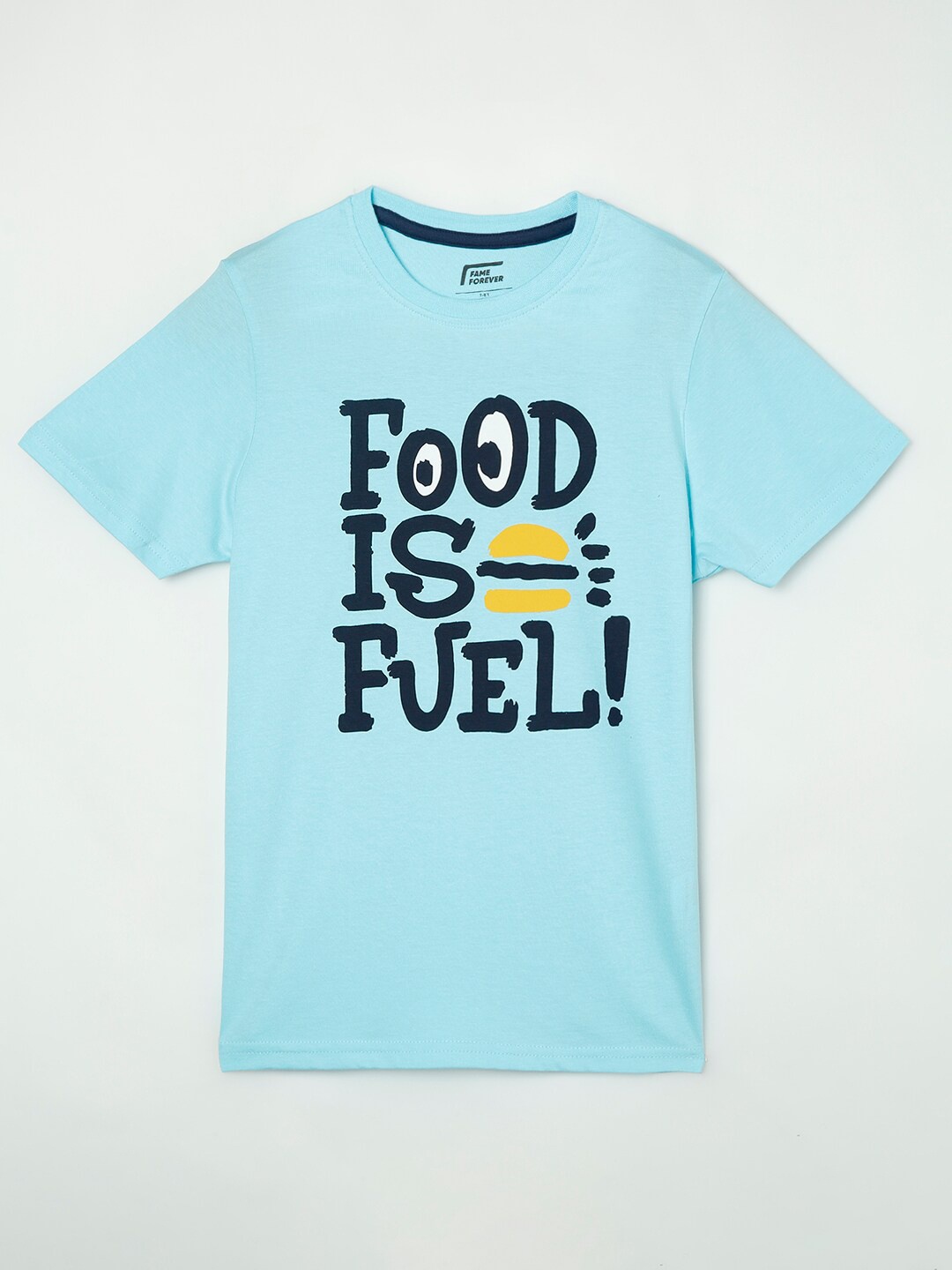 

Fame Forever by Lifestyle Boys Blue Typography Printed T-shirt