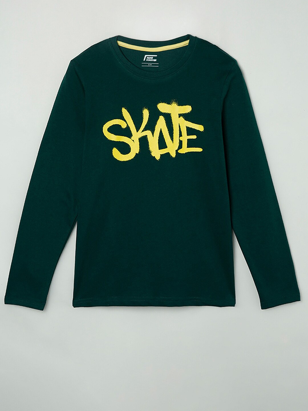 

Fame Forever by Lifestyle Boys Green Typography Printed T-shirt