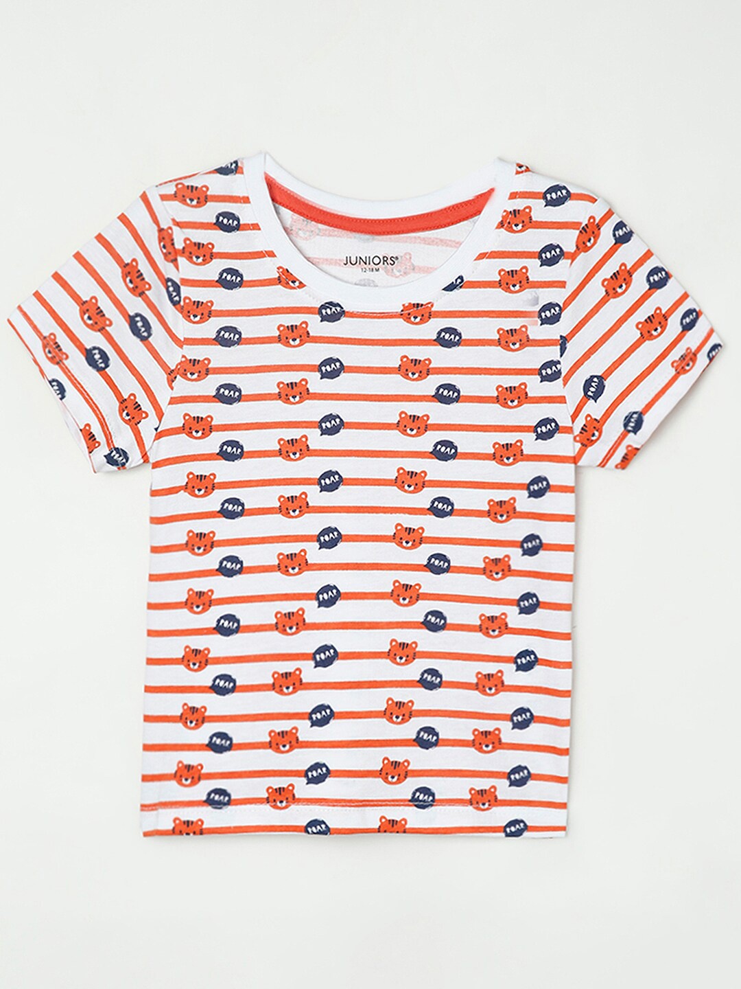 

Juniors by Lifestyle Boys Orange & White Striped T-shirt