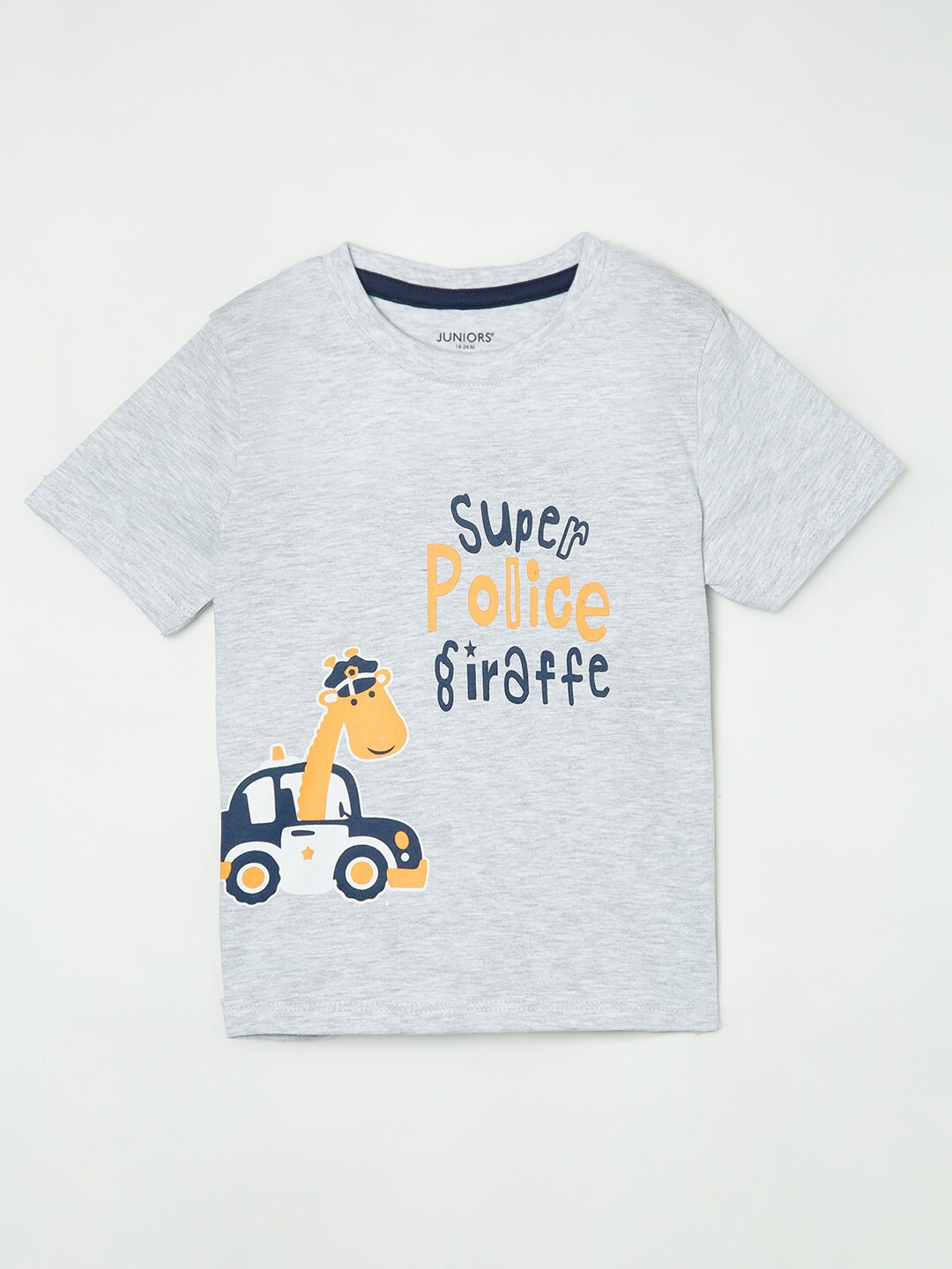 

Juniors by Lifestyle Boys Grey Typography Printed Round Neck T-shirt