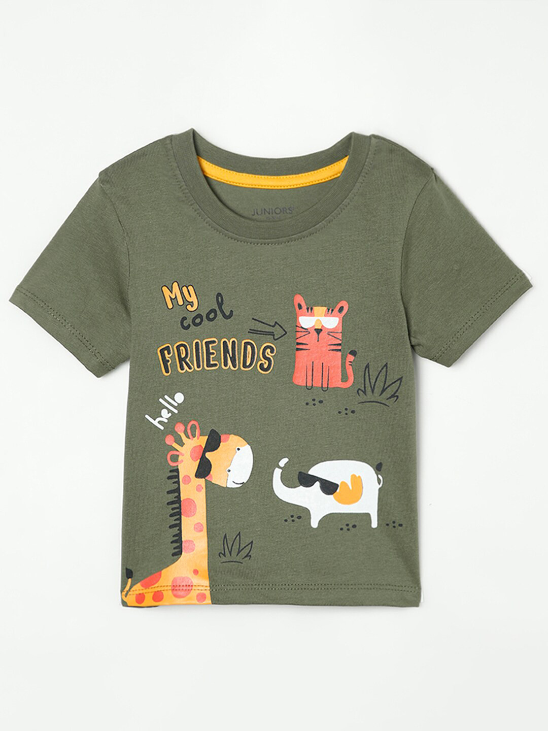 

Juniors by Lifestyle Boys Olive Green Printed T-shirt